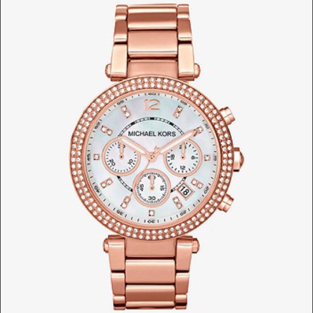 Michael Kors Rose Gold 39mm Opal Faced Watch